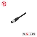 M12 Moulded Cable Connector Waterproof Right Angled Male / Female Plastic Jack