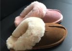 Ladies Genuine Sheepskin Slippers Mules Non Slip Hard Sole Womens winter Warm