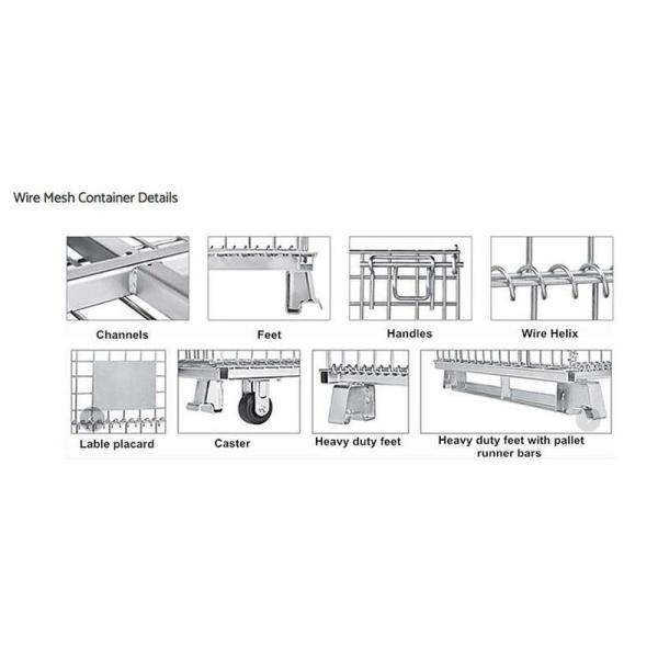 Odm Foldable Warehouse Storage Cages 700kg Metal Mesh Storage