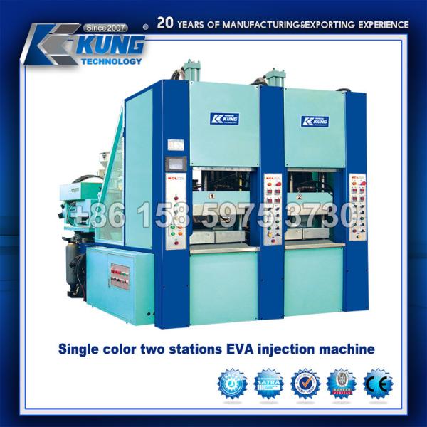 Single Color 2 Stations EVA Injection Machine , Practical Slipper Moulding