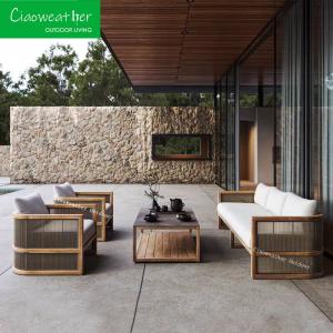 Wholesale Modern Outdoor Sectional Teak Wood Sofa Set Customized Color for Garden Patio Furniture from china suppliers