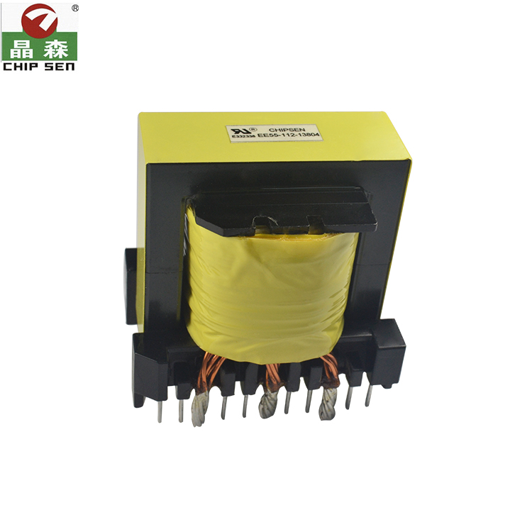 EE55 100w 200w low voltage 24v 50a 28v 12v 750a 40va slim led center tapped step up and down pulse electronic core transformer