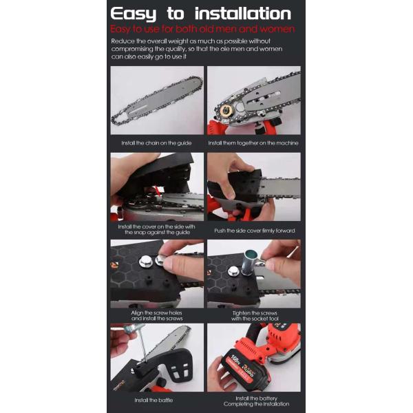 Brushless Electric Battery Chainsaw CS09 8 In. 21V Lithium Ion