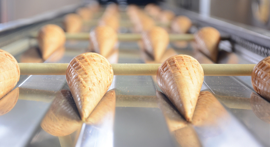 Automatic Ice Cream Cone Production Line With Horizontal Rolling System