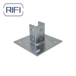 Steel 4 Holes Square Mount 1-5/8”Single Strut Channel Post Base With Powder