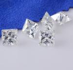 DEF Clear White 7mm Princess Cut 2 Carat Moissanite Stone Very Good Cutting VVS