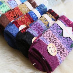 Wholesale Adults customized christmas tree patterned design winter wool thick dress socks for female from china suppliers