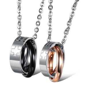 Wholesale New Fashion Tagor Jewelry 316L Stainless Steel couple Pendant Necklace TYGN060 from china suppliers