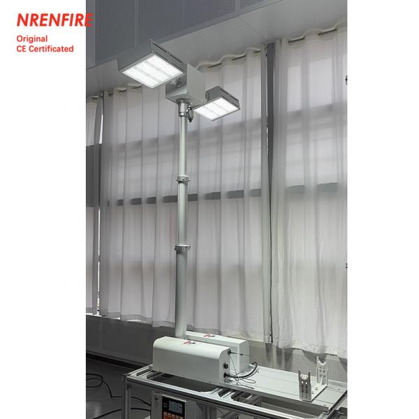 1.8m pneumatic telescopic mast light for fire vehicle, pan tilt light tower,