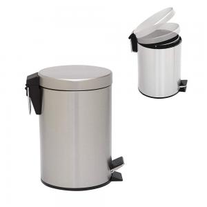 Wholesale Eco - Friendly Indoor Trash Can white Stainless Steel Pedal Bin 3L Round with Lid from china suppliers