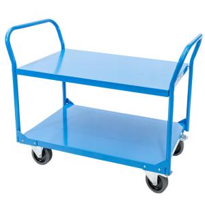 Wholesale Customized 1200LB 2 Tier Trolley Metal Utility Cart With Double Handle from china suppliers