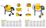 Medium Sized Electric Concrete Mixer Machine 6.5HP Yellow Semi Dry