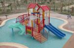 Swimming Pool Equipment Playhouse for Kids with Small Fiberglass Water Slide