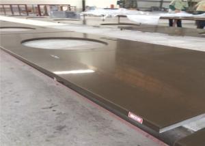 Wholesale Durable Pre Cut Quartz Countertops , Artificial Quartz Stone Top Pure Brown Color from china suppliers