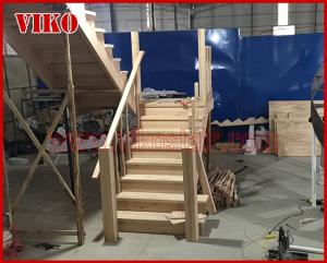 Wholesale Solid Wood Staircase VK65S Wooden Handrail Tread Beech ,Railing tempered glass, Handrail b eech Stringer,carbon from china suppliers