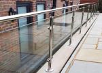 Customized Design Glass Stair Railing , Aesthetics Stainless Steel Glass Railing