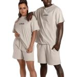 Customized Women Summer 2 Piece Tracksuit Short Set Unisex Sweatsuit Printed