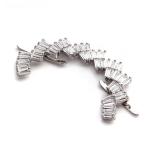 Zinc Alloy Elegance Crystal Shoe Buckles Rainbow Shape Silver Color