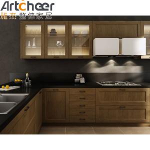 Wholesale Customized Color LED Cabinet Italian Style Home Kitchen Cabinet with Classical Design from china suppliers