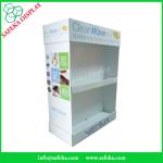 2 tier printing supermarket floor display stand corrugated health products