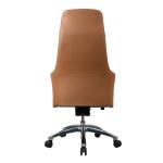 Aluminum Brown Ergonomic Office Leather Chair 70mm Gas Spring Executive Mesh