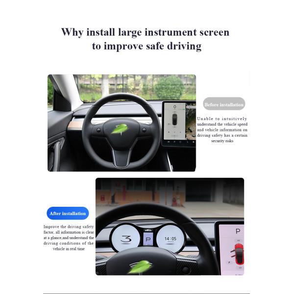 12.3 Inch Screen Dashboard Tesla Model 3 Model Y 1920*720 Black