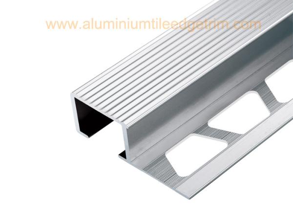 Exterior Aluminium Stair Tread Nosing Anodized Matt Silver For Ceramic / Wood