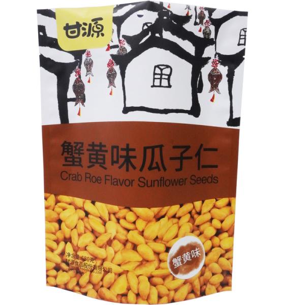 Safety Plastic Food Bags Stand Up Pouch Dried Cashew Sunflower Seeds Packaging