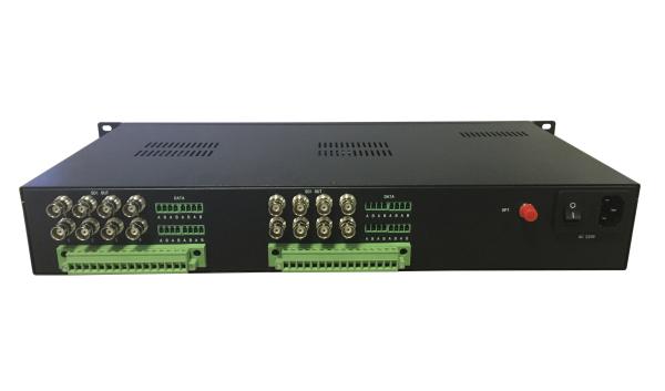 16 channels 3G-SDI/ASI Fiber Optic Extender with external 16-ch audio or RS232