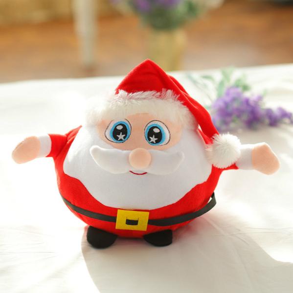 20cm Small Cute Red Animated Plush Christmas Toys Santa Claus White Beard