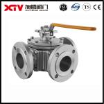 Three-Way Stainless Steel High Platform Flanged Ball Valve for Versatile