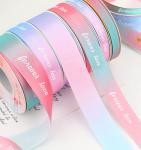 Gilding Laser Bronzing Ribbed Ribbon Printed Webbing Polyester Woven Tapes