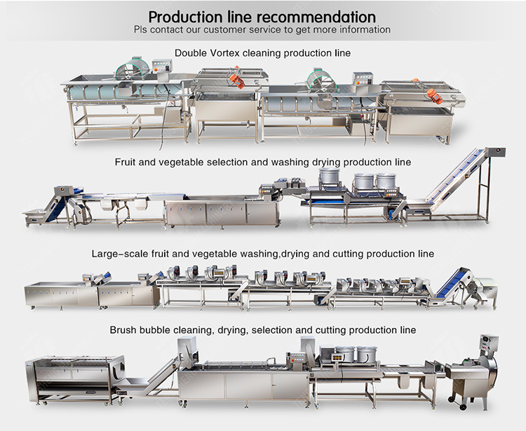 Roller washing and cutting production line Fruit Vegetable FOOD processing production Machine