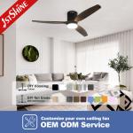Modern Design Home Office 52 Inch Wooden Blades Dimmable LED Ceiling Fan with