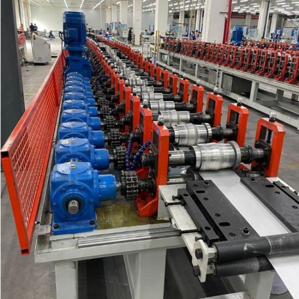 Galvanized Steel Solar Strut Channel Roll Forming Machine 20 Stands With GCr15 Bearing Steel Rollers