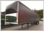 Aerodynamics Curtain Side Step Deck Trailer , Curtain Side Lorry With Light Curb