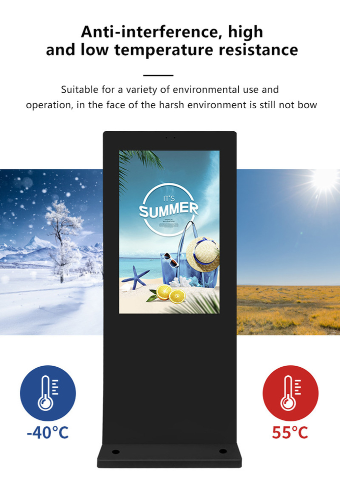 2000-3500 Nits Brightness Outdoor Lcd Advertising Display 43inch Waterproof Garden Digital Signage
