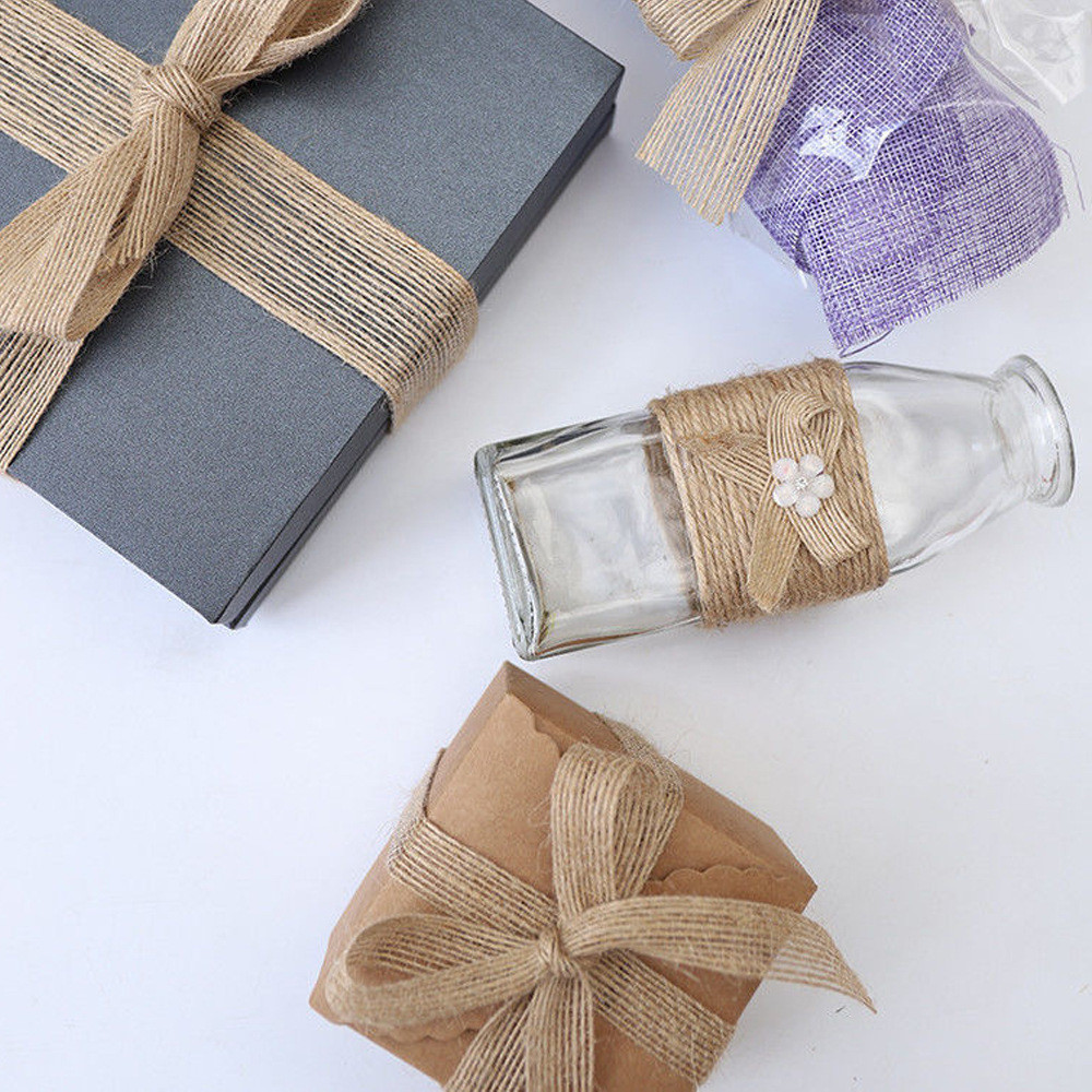 Customize Loose Weave Burlap Ribbon For Gift Packing Decoration