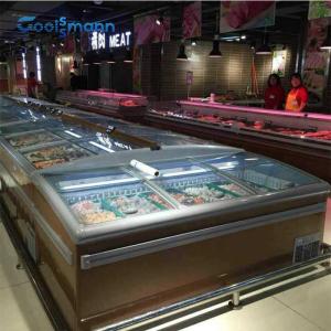 Wholesale Custom Combination Supermarket Island Freezer 2.008m Length Sliding Glass Door Cabinet from china suppliers