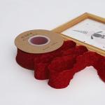 Embossed Floral Lace Trim 25mm Polyester Champagne Lace Ribbon