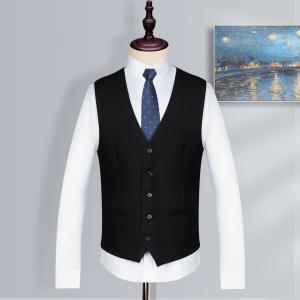 Wholesale Custom Waistcoat Men Formal Suit Vest Polyester Solid Chalecos Hombre Casual Flax Vest from china suppliers