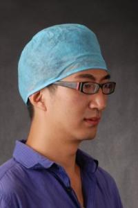 Wholesale Medical Blue Disposable Head Cap Nonwoven Doctor Cap With Elastic Back And Floral from china suppliers