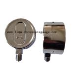 2000 Mbar Capsule Pressure Gauge Steel Case Chromed Connection 1/4'' NPT