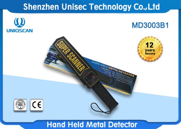 IP31 Hand Held Metal Detector Body Scanning , Battery Power Hand Wand Metal