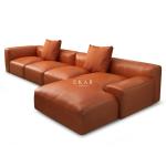 Nordic New Fashion L Shape Upholstered Living Room Furniture Leather Sofa Set