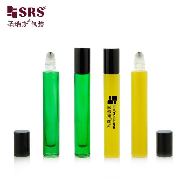 10ml Round Shape Thick Bottom Luxury Empty Custom Gradient Color Glass Oil Bottle Roll On