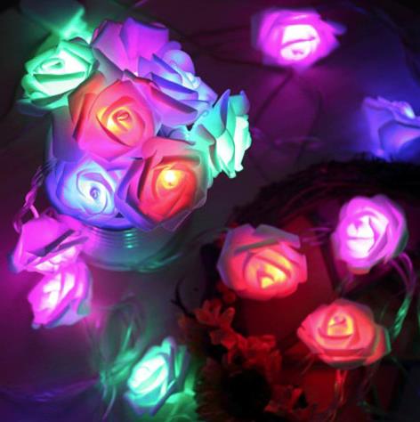 Foam Rose IP65 LED Garland String Lights For Valentine's Day