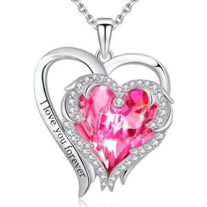 Wholesale 1.18x0.98in Double Heart Shape Pendant Silver Plated With Austrian crystal Crystals from china suppliers