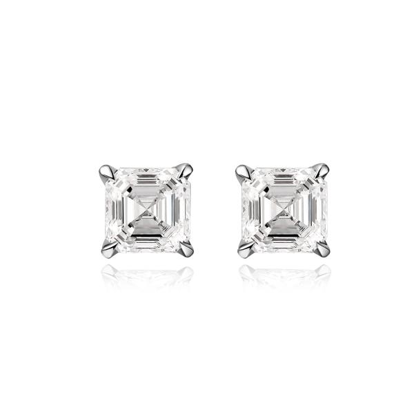 Asscher Shape Classic Design 18k Lab Grown Diamond Earrings Jewelry Durable