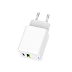 EU Plug Dual Port USB A With Type C White GaN USB Charger 45W Fast Wall Charger